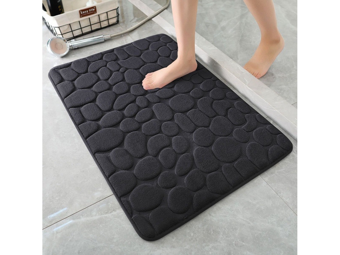 Alfombrilla De Baño De Alta Calidad: Lujo, Comodidad Y Seguridad En Un Solo Producto. Excepcional Absorción De Agua. 50 X 80 Cm. Color Negro.