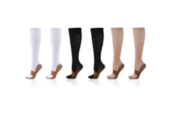 Calcetines Deportivos Transpirables De Alta Compresión Hasta La Rodilla, Con Efecto Absorbente Del Sudor, 3 Pares, Talla S/m