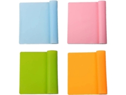 Juego de 4 manteles individuales de silicona reutilizables, manteles individuales de silicona para niños, aislamiento térmico, para hornear Cy Nostalgia88