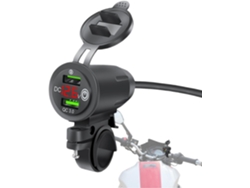 Cargador Usb Para Motocicleta, Voltímetro Y Botón De Encendido/apagado Para Teléfono, Tableta Y Gps.