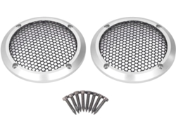 Juego De 2 Cubiertas Redondas Decorativas De Malla Negra Para Altavoces