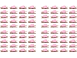 Mini clips de madera en forma de corazón para fotos, álbumes de recortes y tarjetas - Rosa - 80 unidades - Gokoco