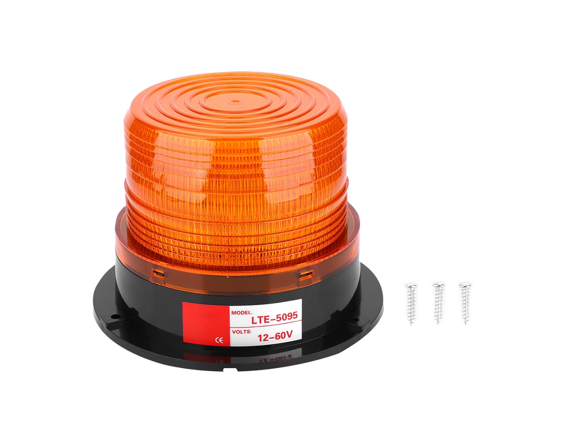 Luz de baliza giratoria de alto brillo, 12 ~ 60 V, luz de advertencia estroboscópica LED amarilla