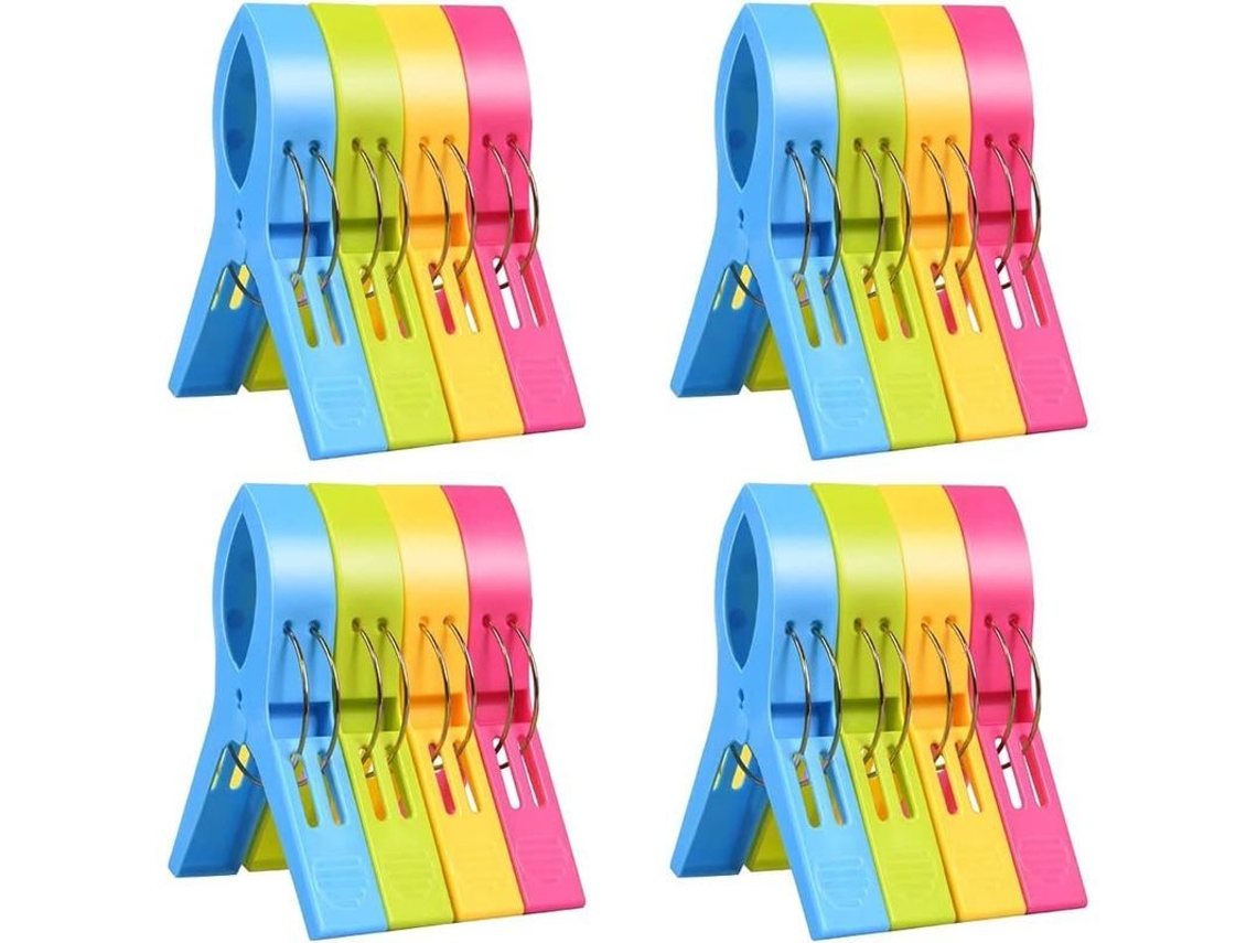 Clips Para Cajones De Ropa, Clips Para Toallas De Playa, 16 Clips De Plástico Duraderos Para Toallas, Colchas Y Ropa.