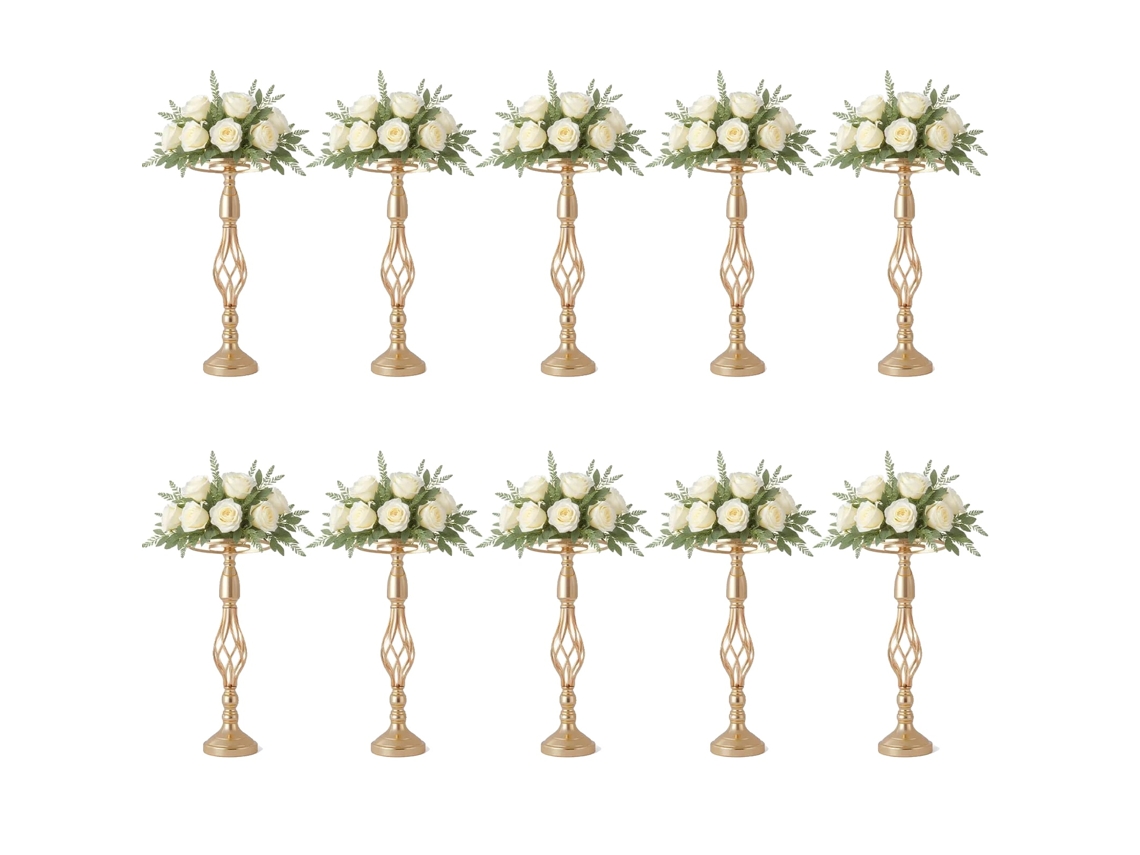 Mostrador de flores, diseño elegante, versátil para eventos, dorado OEM