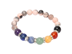 Pulsera Rosa De Chakras Con Piedras Curativas Y Cordón Elástico Para Aliviar El Estrés Y Meditar.