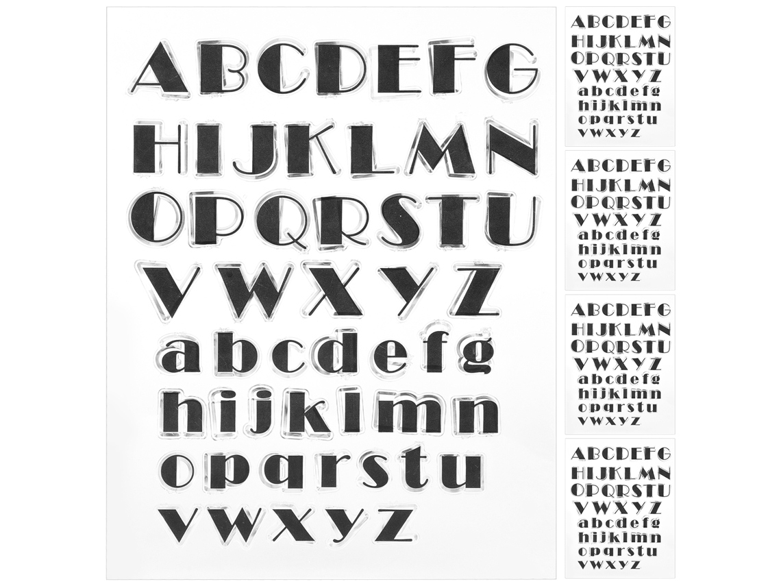 5 sellos transparentes de TPR con letras del alfabeto inglés para diario, scrapbooking y bricolaje (T1766)