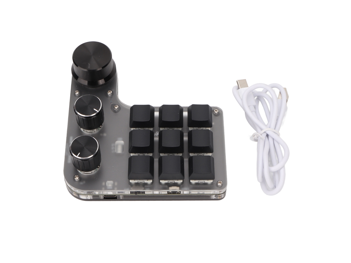 Teclado Programable Con Macros, 9 Teclas, 3 Botones, Conexión Usb Y Bluetooth Para Juegos, Sistema Operativo, Oficina, Música Y Multimedia.
