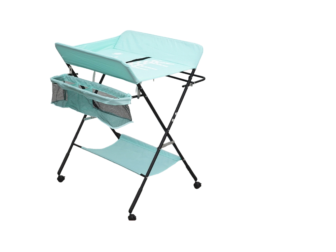 Cambiador plegable Tavalax con altura ajustable, estantes y ruedas