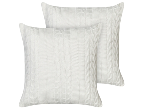Conjunto de 2 cojines de algodón blanco BELIANI Cadetia