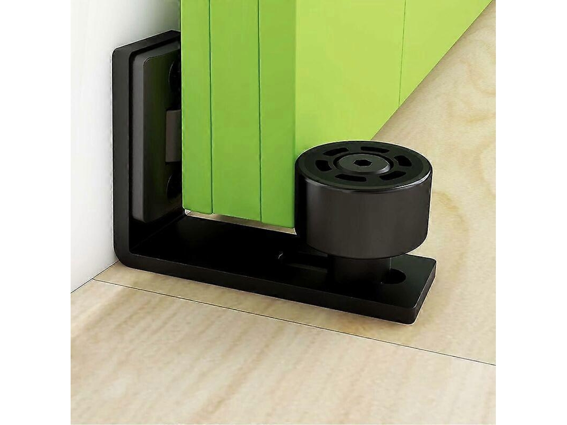 Guía De Suelo Ajustable Para Puerta Deslizante De Madera Pared/bajo De Puerta Acero Carbón Rodillo Nylon Negro