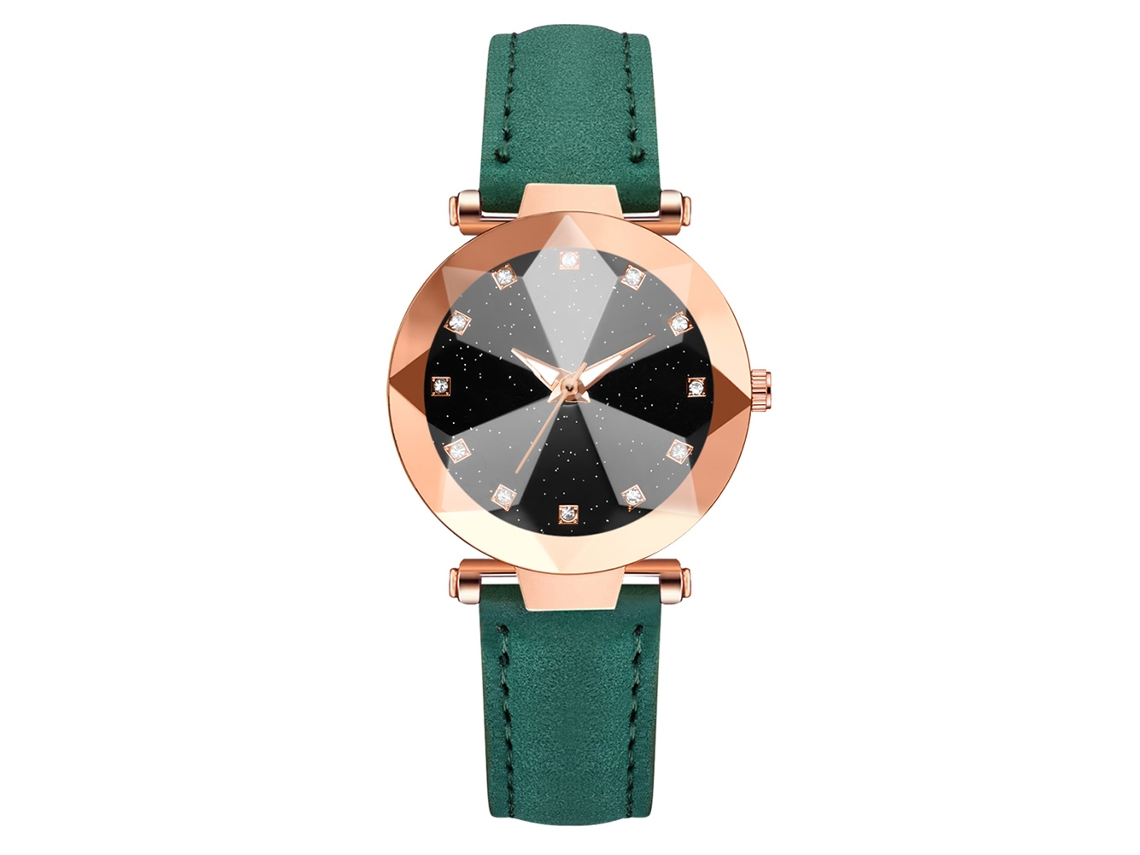 Reloj De Pulsera De Aleación Con Esfera Redonda Y Movimiento De Cuarzo, Estilo Moderno (verde)