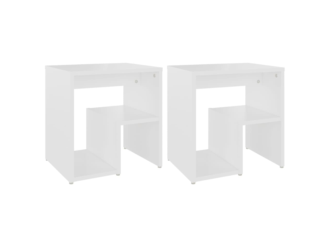 Juego de 2 Mesitas de Noche 40x30x40 cm Derivados de Madera Blanco MAISON EXCLUSIVE