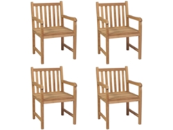 Sillas de exterior (4 unidades), madera maciza de teca, DKD HOME DECOR