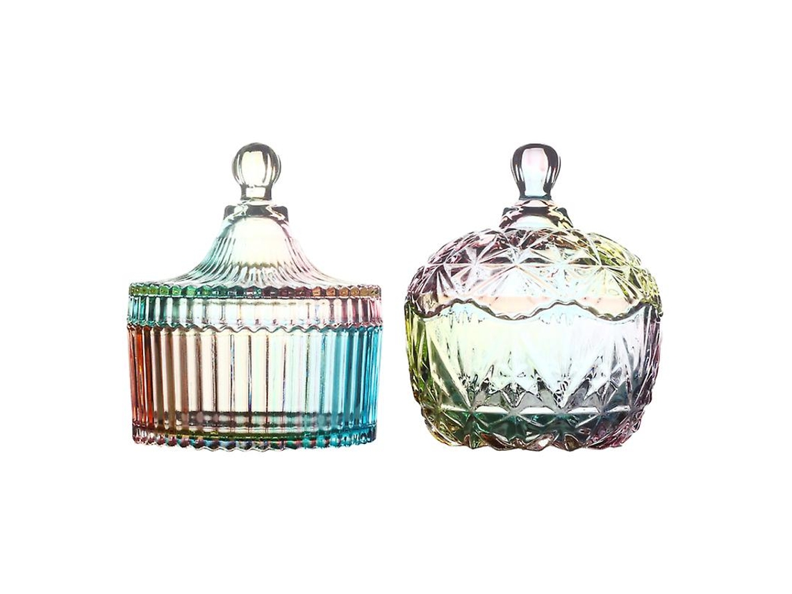 2 Tarros De Cristal Para Dulces.