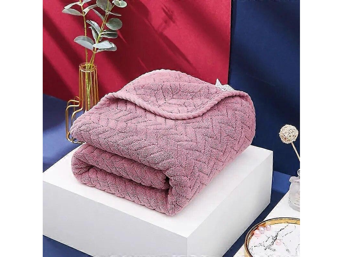 Toalla gruesa sin pelusa, de terciopelo coral de secado rápido, para el cabello y absorbente para el lavado facial. Rosewell