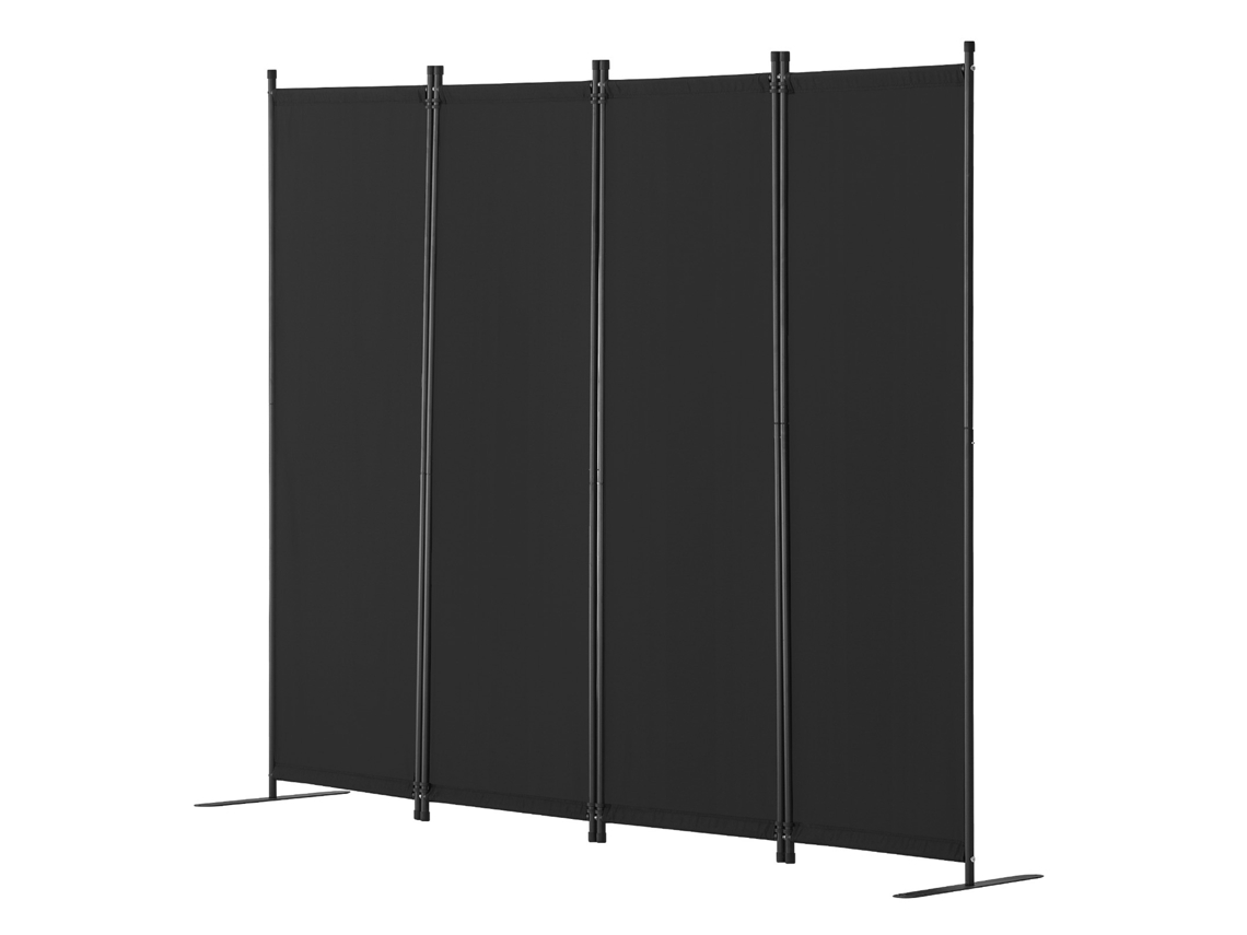 Biombo plegable de tela Succebuy de 4 paneles para oficina, color negro