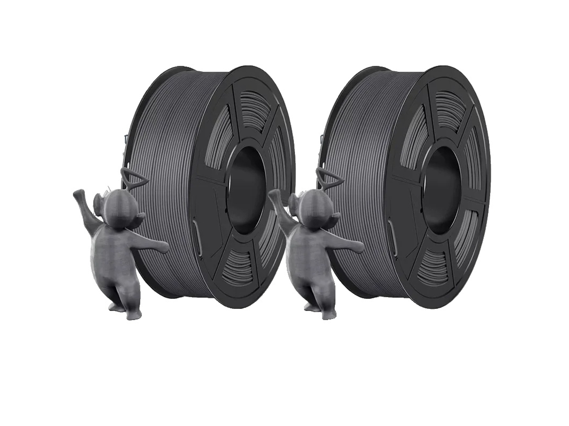 Filamento para impresora 3D, PLA ecológico, optimizado para impresoras FDM, gris mate.