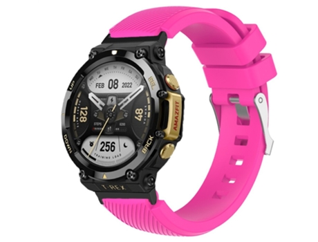 Correa de Silicona diseño de sarga ajustable para Huami Amazfit T-Rex 2 - rosa