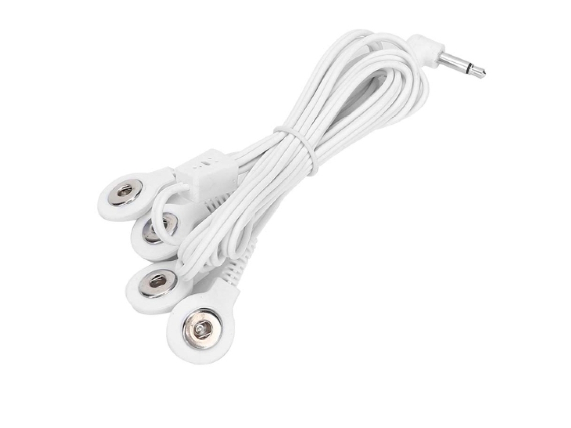 NEVEANCE 10pcs Cables de Electrodo 3,5mm para Máquina de Fisioterapia TENS (4 Botones)