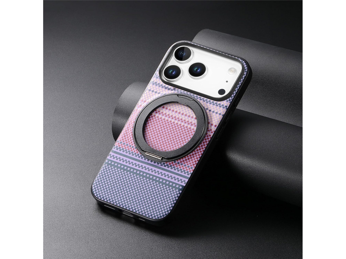 Funda Para Iphone 17 Pro, Piel Sintética Ultrafina, Magnética, Carga Inalámbrica, Borde De Tpu Suave - Morado