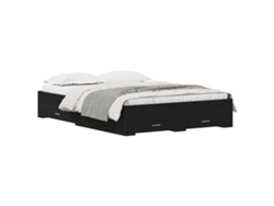 Maison Exclusive - Estructura De Cama Con Cajón Roble Negro 135 X 190 Cm