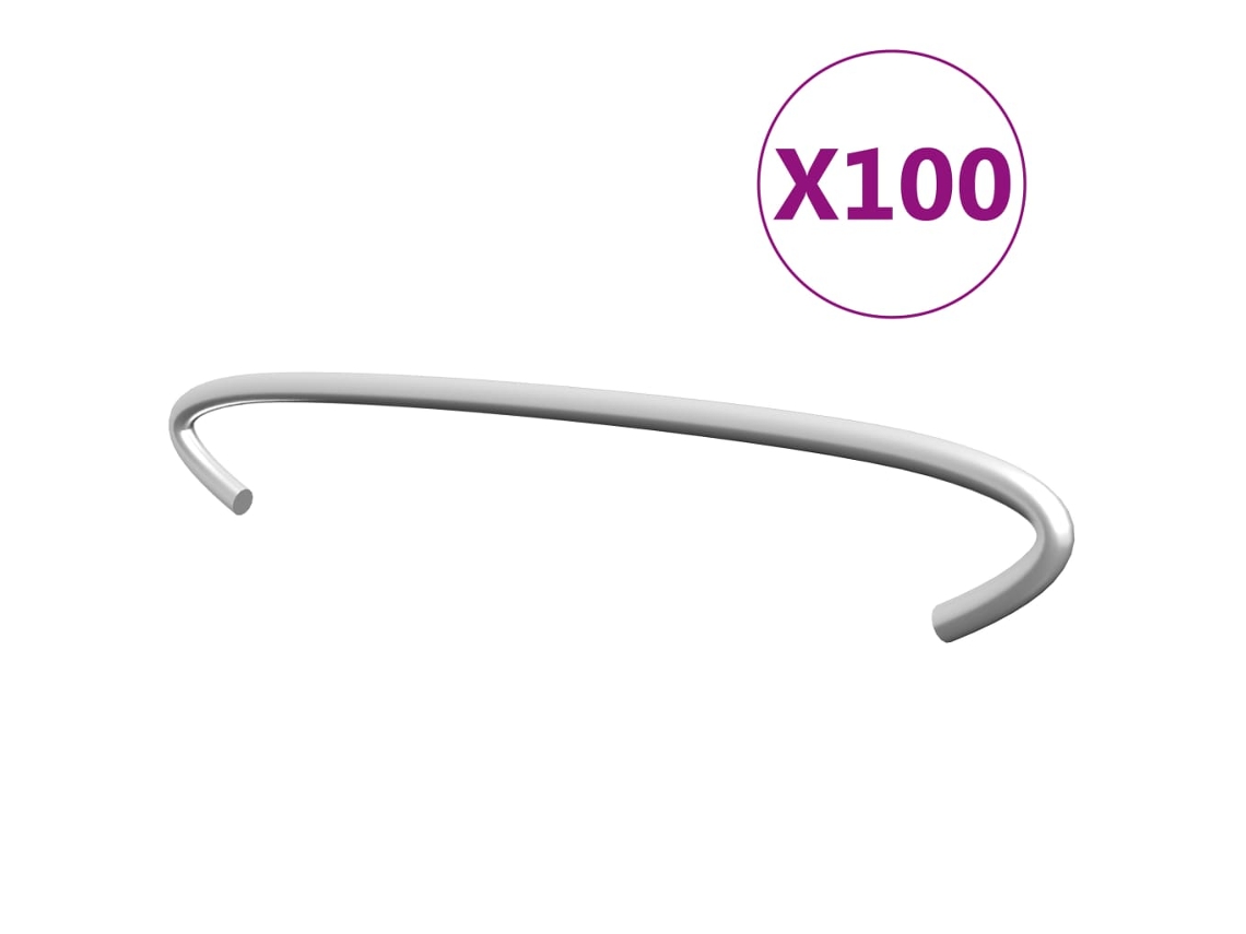 Conjunto 100 Gancho de gaviones VIDAXL Plateado Acero