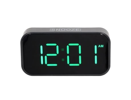 HURRISE Despertador Digital LED Despertador USB 12/24 Horas Pantalla Completa LED Cargador USB LED Despertador Lámpara Péndulo Luz Verde