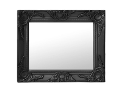 Espejo de Pared Estilo Barroco 50X40 cm Negro Decoración