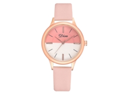 Reloj De Pulsera Casual De Moda Para Mujer Con Correa De Piel Sintética Y Movimiento De Cuarzo Rosa.