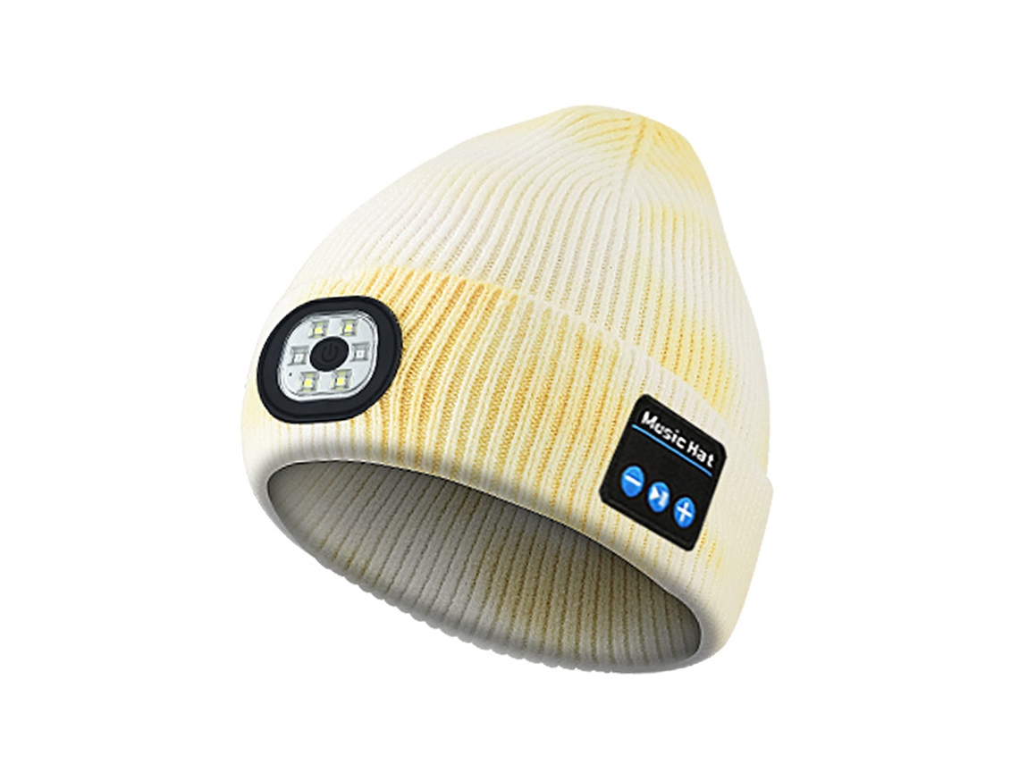Gorro De Led Eifson Com Bluetooth, 4 Leds, Lanterna De Cabeça Sem Fio Para Corrida E Música (amarelo)