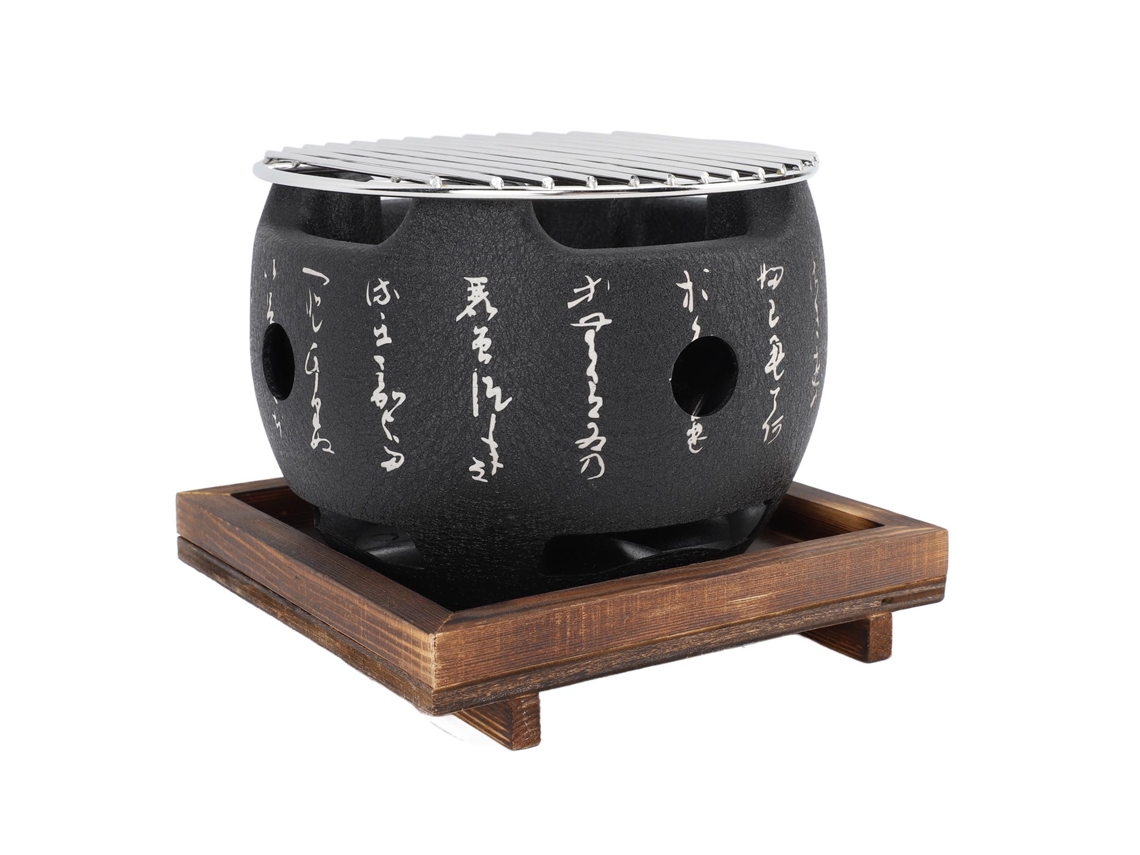 Parrilla de estilo japonés, miniparrilla portátil japonesa para barbacoa, estufa de carbón redonda para alimentos, herramienta de barbacoa doméstica L
