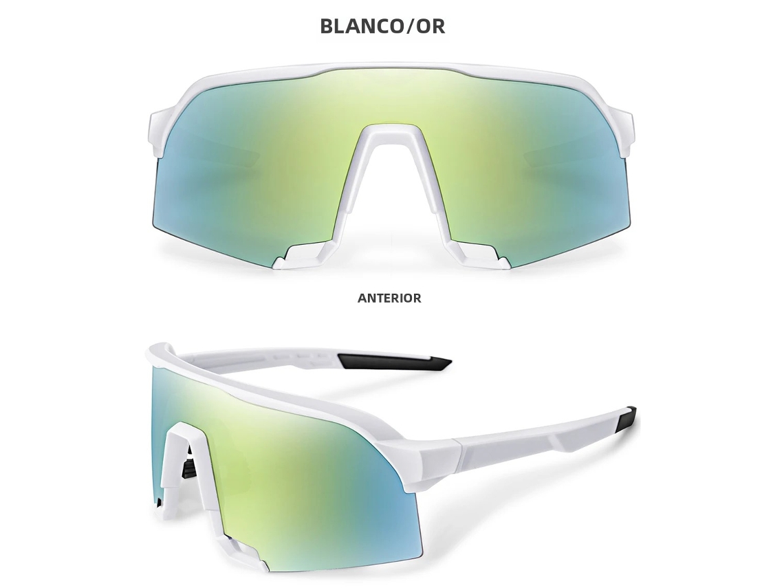 Gafas de ciclismo unisex MDUG con lentes grandes de polímero y protección UV400.