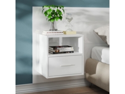 Mesa de Cabeceira LOVELY HOME Mesinha Montagem na Parede Branco Brilhante