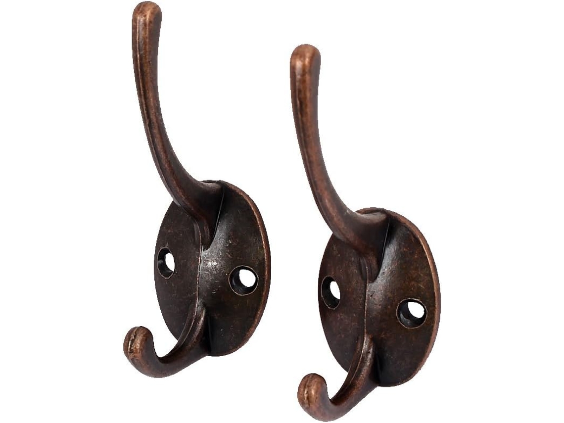 Perchero doble de metal para ropa de dormitorio, color cobre, juego de 2 piezas. CHABERLU