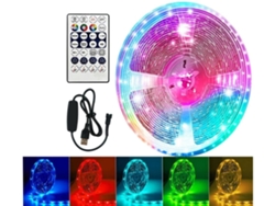 Tira De Luz De 30m 260led Usb 2.4g Bluetooth Rgb 5v Led Retroiluminación Banda De Luz Flexible Con 28 Teclas Control Remoto Gusshious