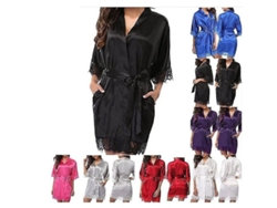 Bata De Satén Nupcial, Kimono, Pijama, Sexy, A La Moda, Tallas S-xxl