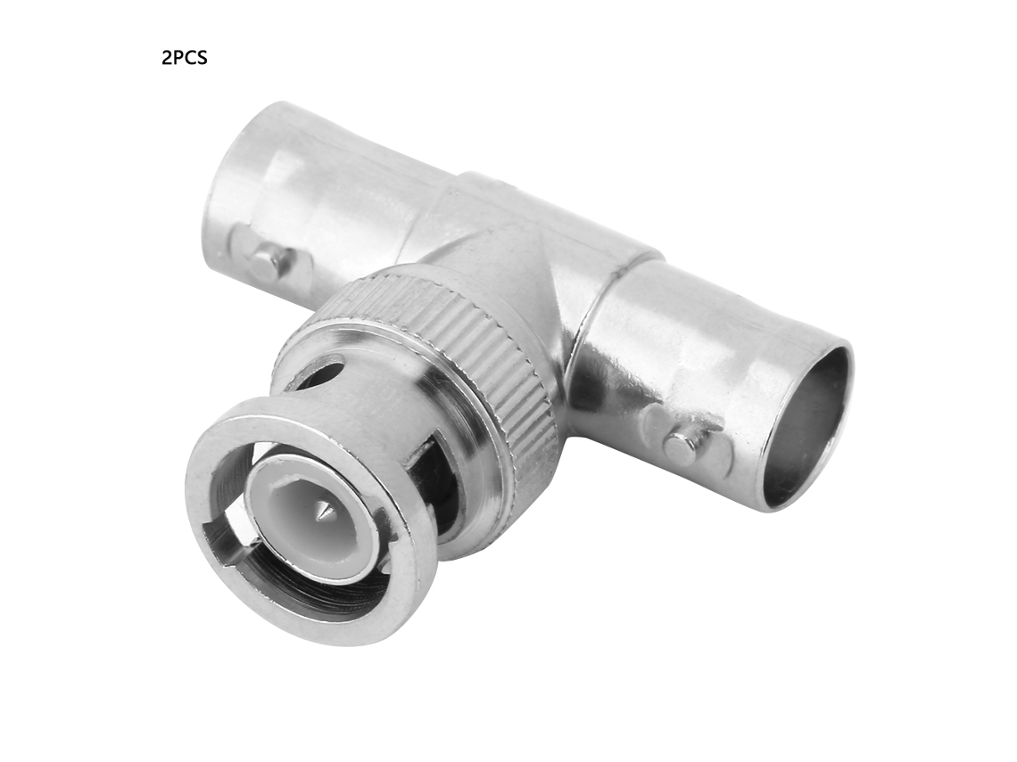 Omni-adaptador T Bnc Macho A Doble Hembra Conector Splitter 2pc 1-2 Forma T