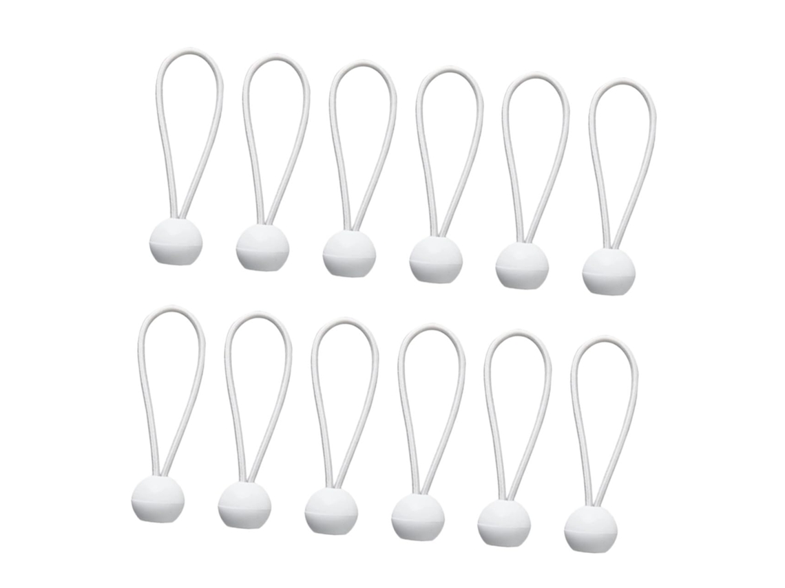 Paquete De 50 Cuerdas Elásticas Blancas De 10 Cm Para Asegurar Lonas Y Cuerdas.