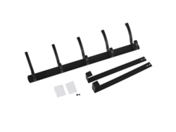 Gancho De Pared Moderno Minimalista De Aluminio Grueso, Negro, 5 Ganchos Para Puerta De Baño, Ropa