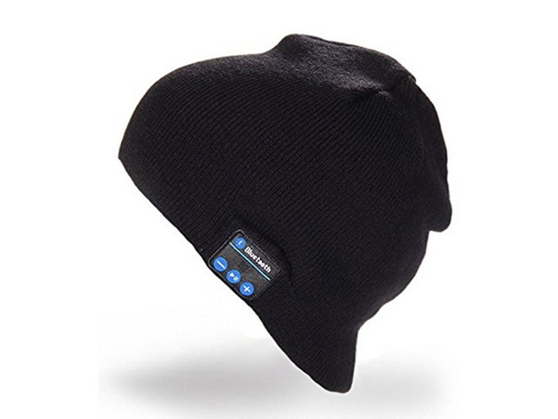 Gorro De Música Inalámbrico Negro Con Altavoz Y Micrófono Para Deportes Al Aire Libre.