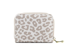 Tarjetero Con Estampado De Leopardo - Tarjetero Para Mujer - Tarjetero De Gran Capacidad - Blanco Roto