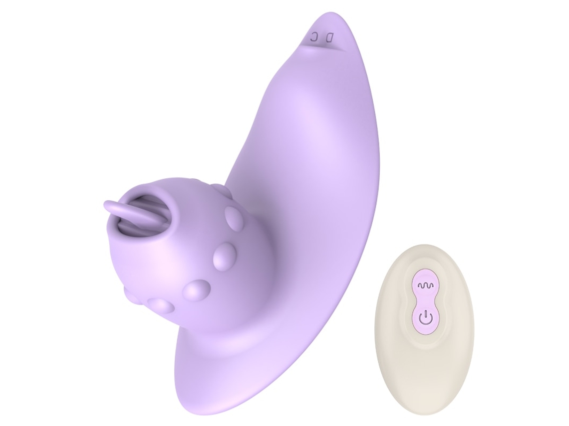 Vibrador para lamer la lengua portátil con control remoto con 8 modos para mujeres (púrpura) YIZHOOD