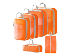 Conjunto De Bolsas Organizadoras Para Malas, Com Bolsas Para Sapatos, Pacote Com 6 Chrui (laranja)