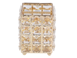 Elegante Soporte Para Brochas De Maquillaje De Estilo Europeo, Acero Inoxidable + Acrílico, Para Baño/dormitorio.
