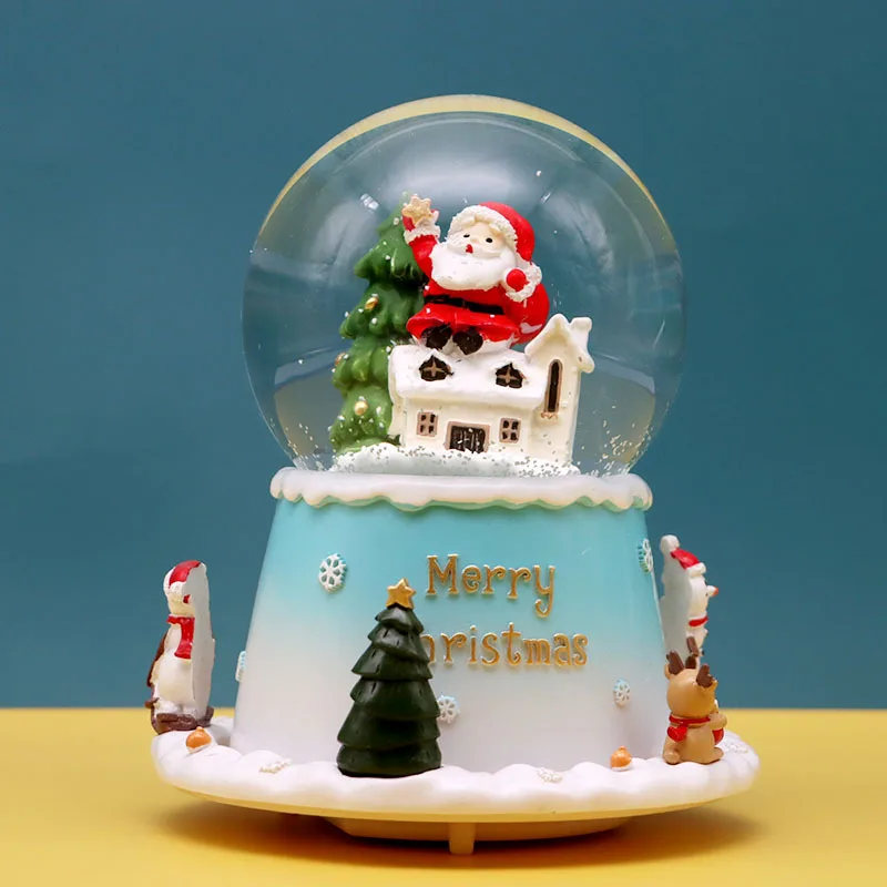 (estilo 18) Caja De Música Con Bola De Cristal Y Luz. Regalo Para El Día De San Valentín.