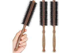 3 Cepillos Redondos Pequeños Para Cabello Corto, Cepillo Para Flequillo, 8 Líneas, Cerdas De Cerdo Y Nailon, Ligeros Y Resistentes Al Calor.