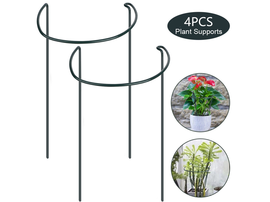 Soporte Para Plantas Varillas Semi Redondas Anillos Jardín Flor Interior Apoyo Macetas