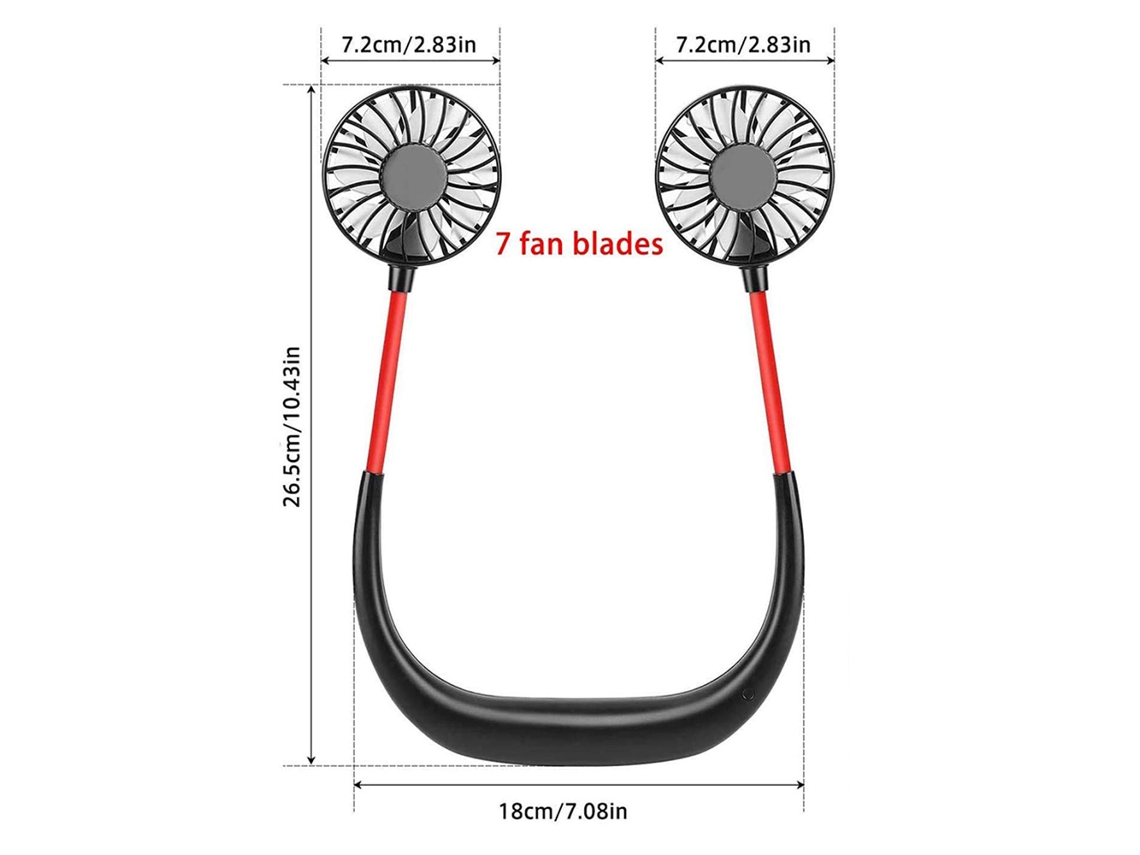 Ventilador de cuello USB, recargable, mini, para deportes y hogar MEOIRUERY