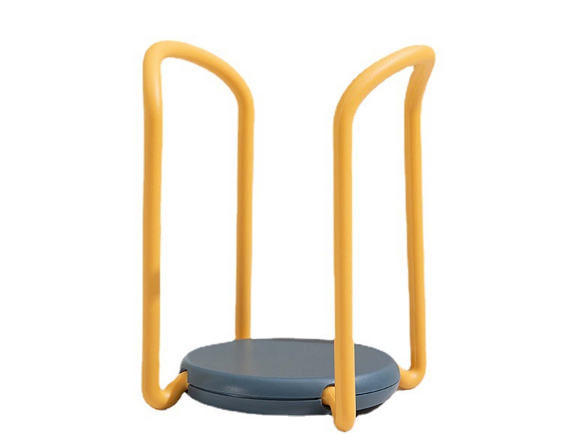 Organizador De Platos Retráctil Multifuncional Y Ajustable Para Cocina - Amarillo Y Azul